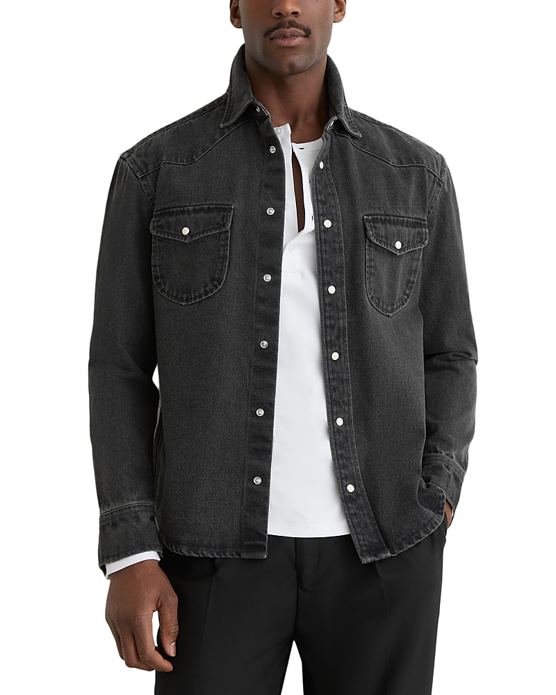 Reiss Finley Washed Denim Overshirt