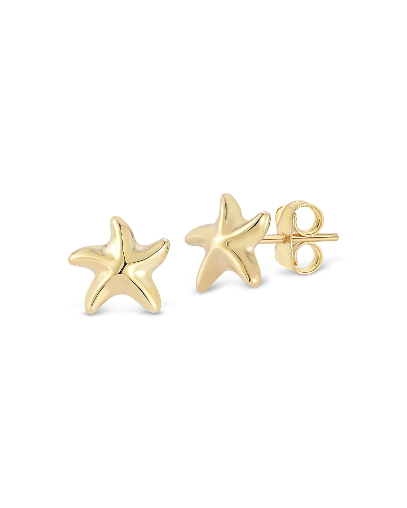 Moon & Meadow Starfish Stud Earrings in 14K Yellow Gold