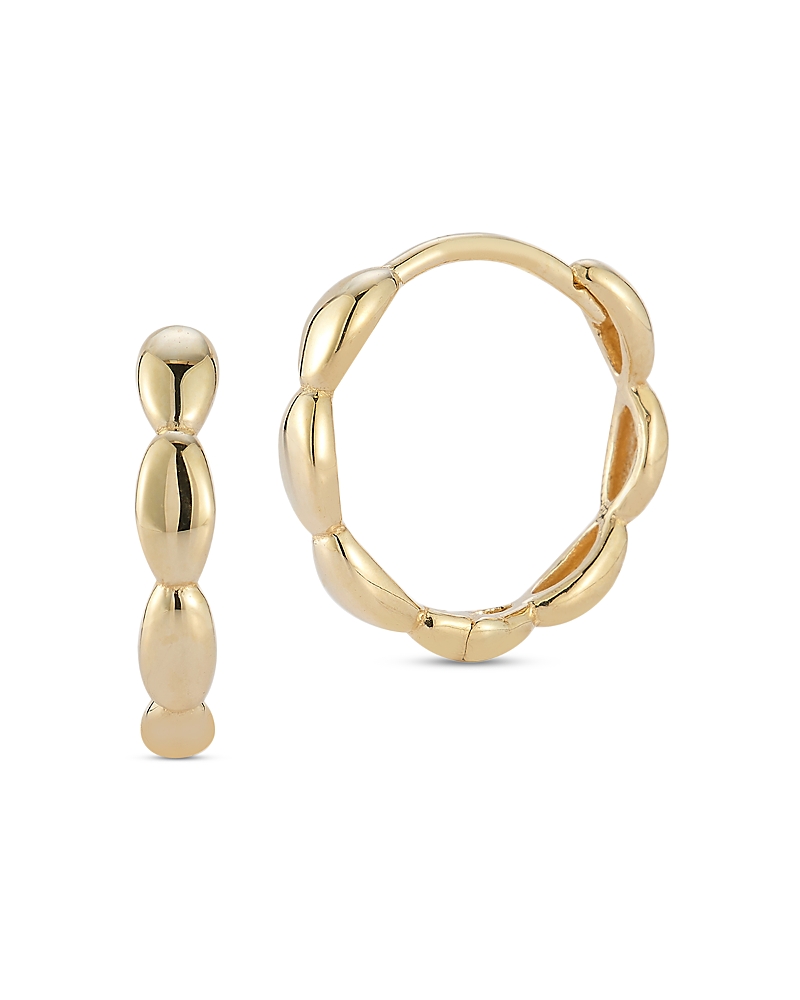Bloomingdale's Fine Collection Polished Pebble Huggie Hoop Earrings in 14K Yellow Gold