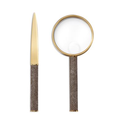 Shagreen Magnifying Glass and Letter Opener Set