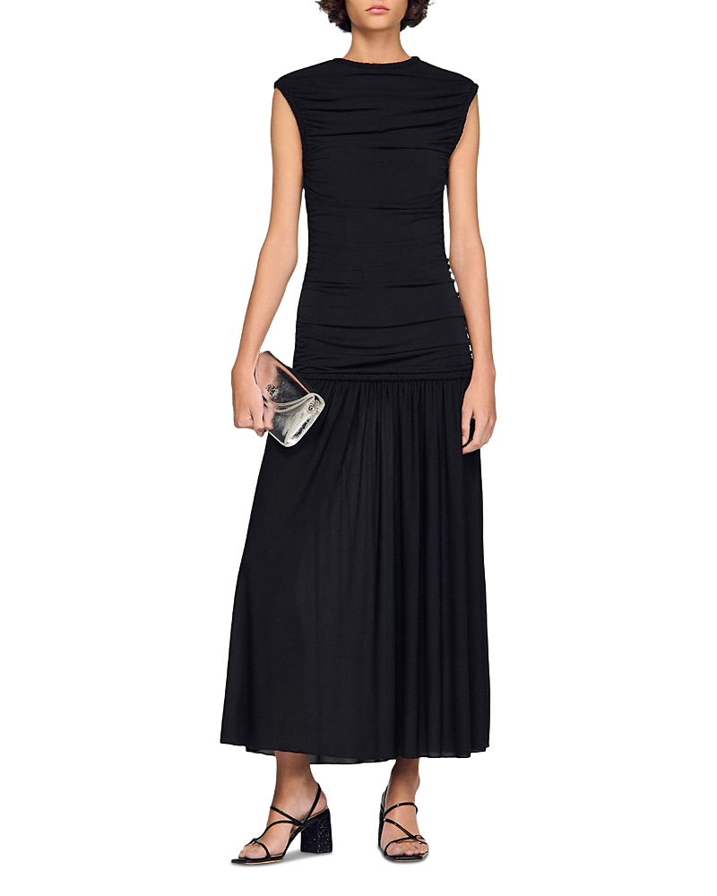 Sandro Azalea Draped Maxi Dress