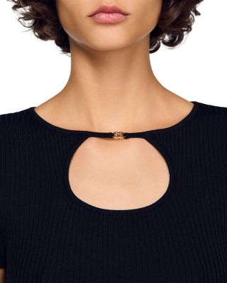 Nacre Openwork Neck Sweater