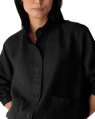 Stand Collar Linen Jacket