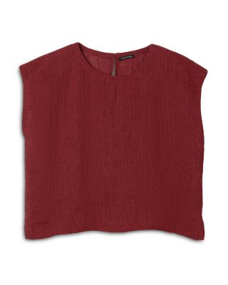 Jewel Neck Linen Top