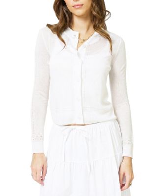 Women's Serena Sheer Pointelle Cardigan Sweater