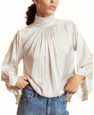 High Neck Silk Blouse