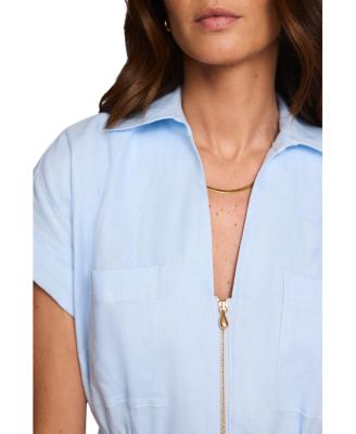  Women's Linen Midi Shirt Dress