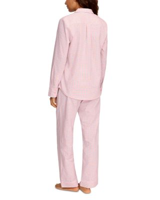 Woven Twill Plaid Classic Pajama Set in Peony Plaid