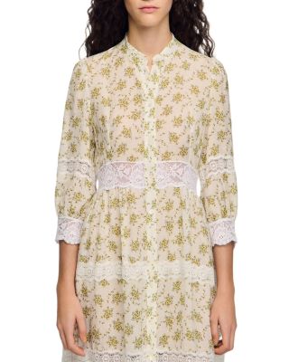 Floral Lace Trim Maxi Dress