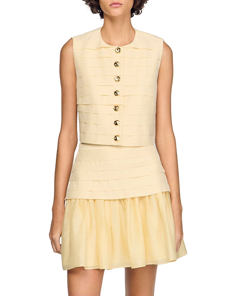 Sandro Pleated Crop Top