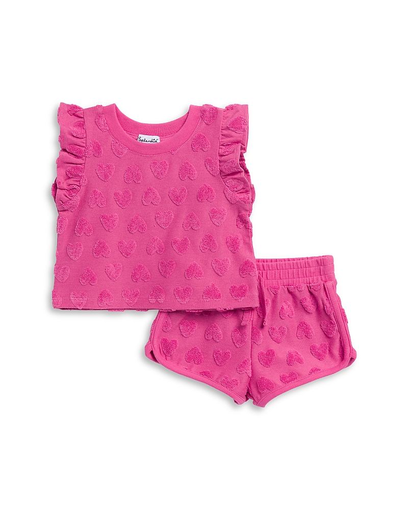 Splendid Girls' Loop Terry Hearts Top & Shorts Set - Baby