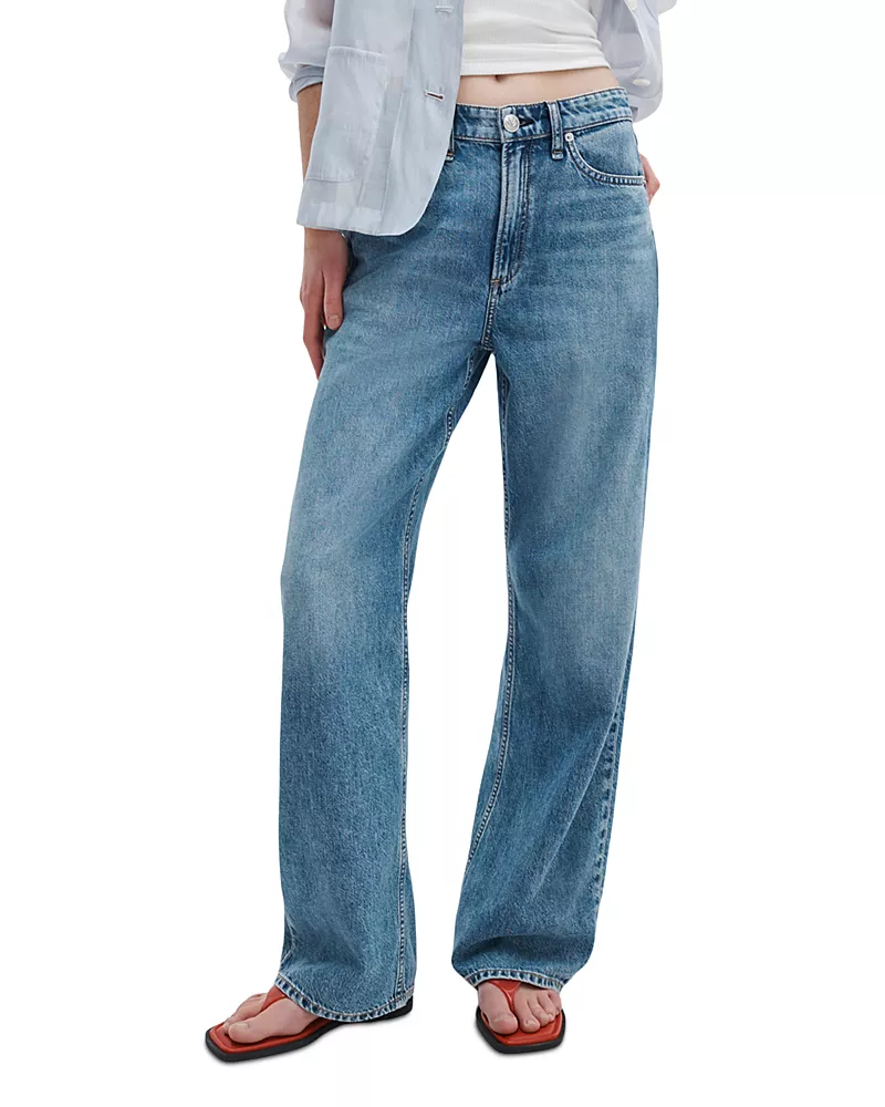 rag & bone Featherweight Logan High Rise Wide Leg Jeans in Lyon