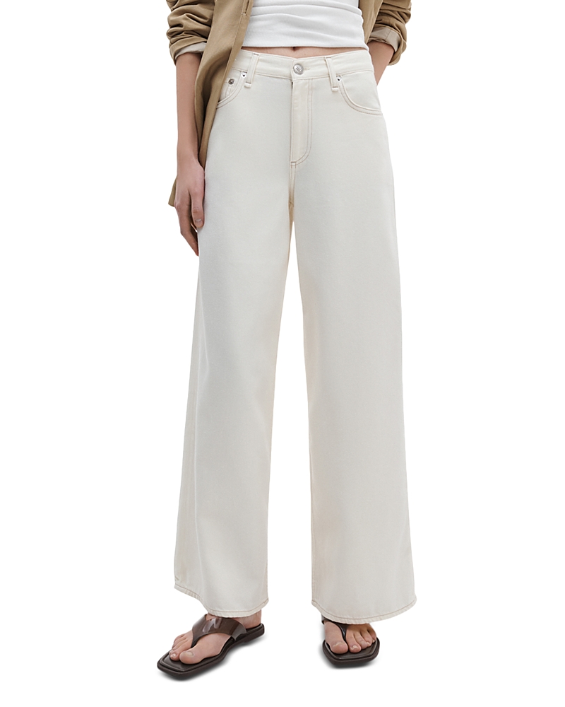 rag & bone Sofie High Rise Wide Leg Ankle Jeans in Ecru