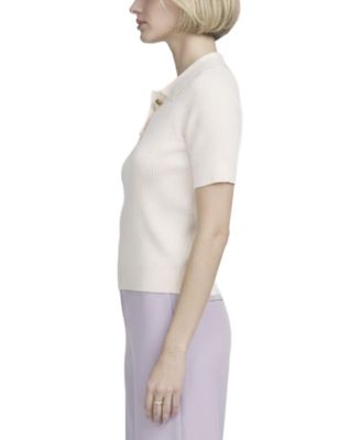 Fine Gauge Ribbed Short Sleeve Henley