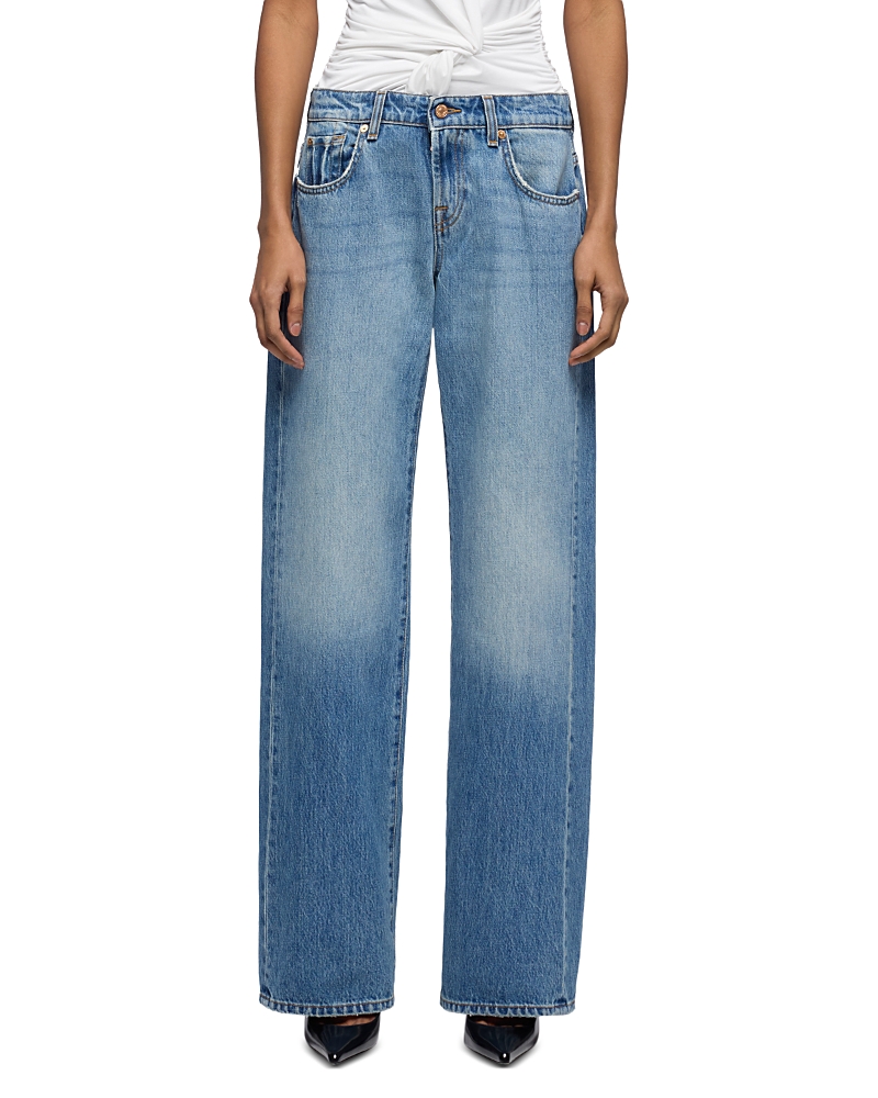 7 For All Mankind Low Rise Straight Jeans in Shadowcrest