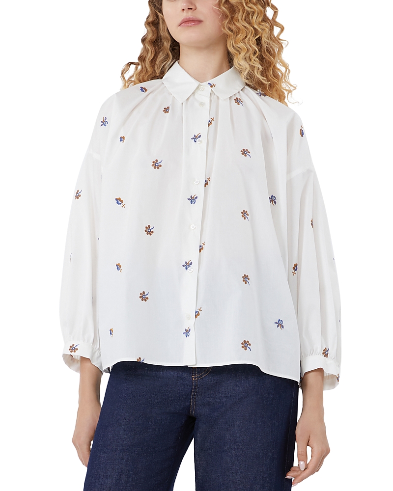 Weekend Max Mara Wkdbutterfly Embroidered Poplin Shirt