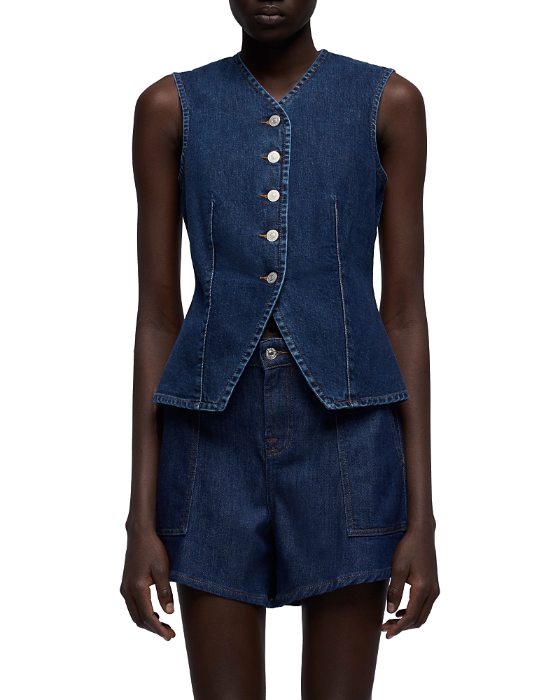 7 For All Mankind Denim Lady Vest in Indiglow