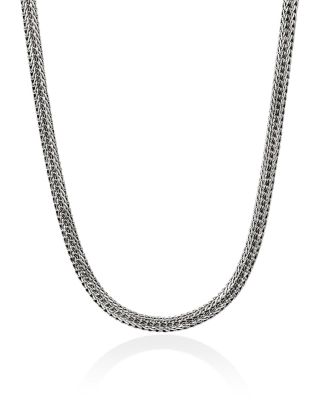 Sterling Silver Icon Woven Link Chain Necklace, 18"