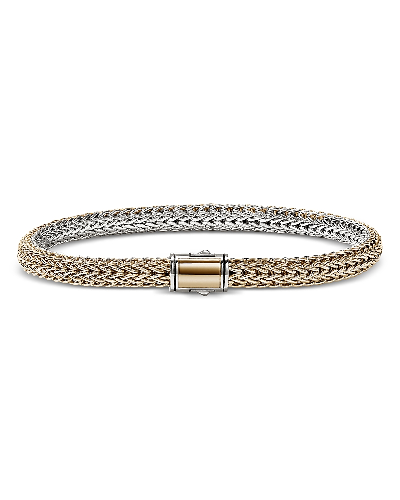 John Hardy 14K Yellow Bonded Gold & Sterling Silver Icon Reversible Woven Link Bracelet, 5mm · Medium