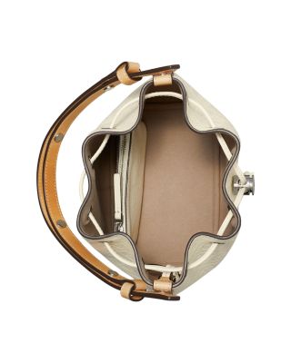 T Monogram Leather Bucket Bag