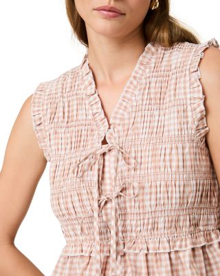 Rhodes Pop Gingham Peplum Top