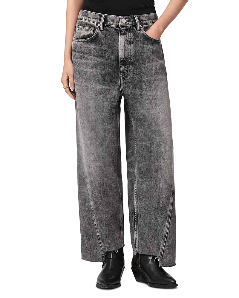 Allsaints Fox Mid Rise Loose Jeans in Vintage Black