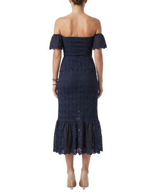 Fleur Lace Flutter Midi Dress