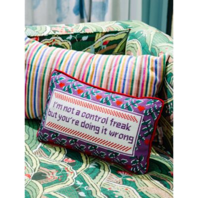 Control Freak Needlepoint Decorative Pillow