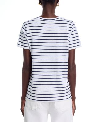 Striped V Neck Tee