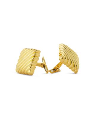 18K Yellow Gold Fluted Rectangular Cufflinks