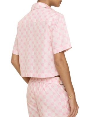 Cropped EKD Checkerboard  Cotton Shirt