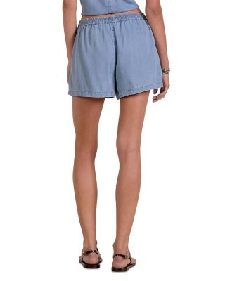 Chambray Drawstring Shorts