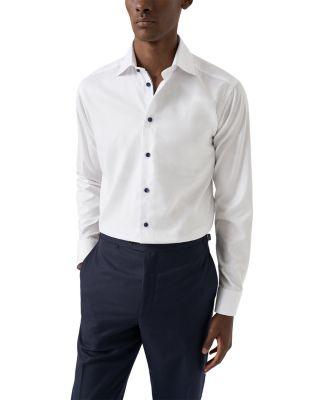 Slim Fit Navy Details Signature Twill Shirt