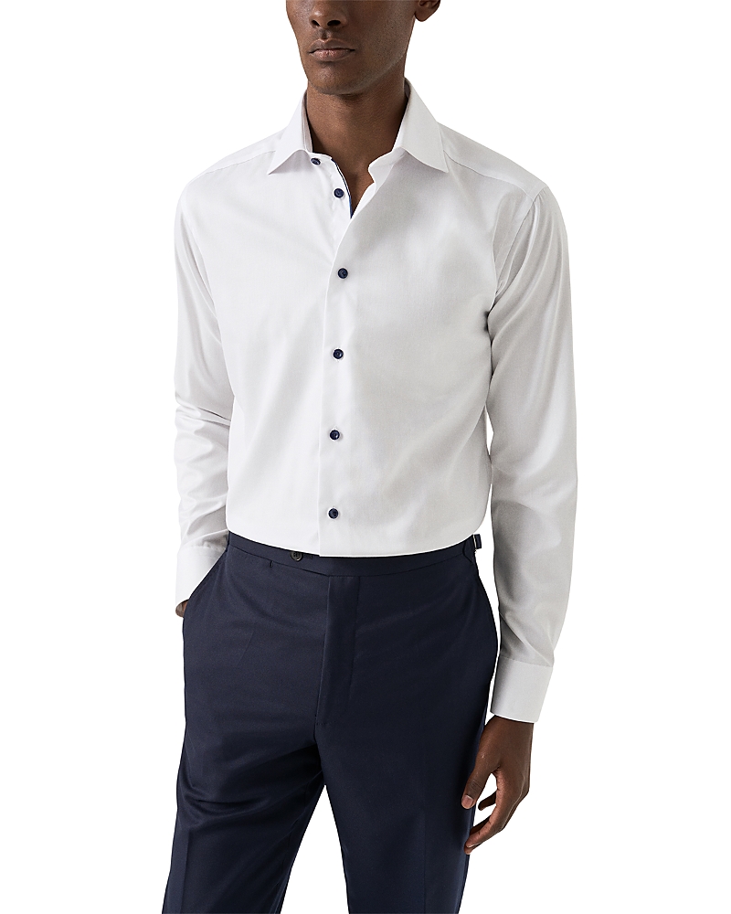 Eton Slim Fit Navy Details Signature Twill Shirt