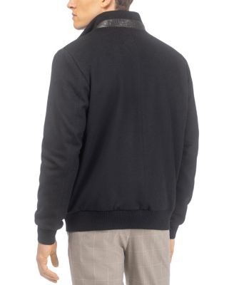  Men's Cross Embossed Nappa Leather Jacket Crafted From Loro Piana Wool