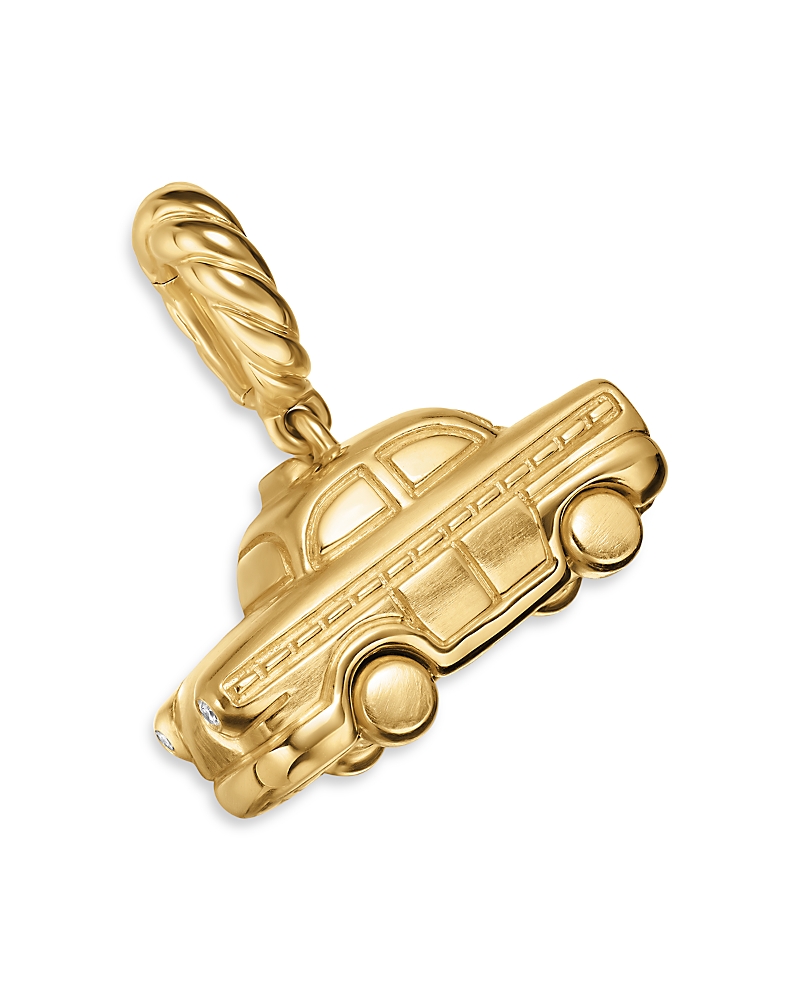 David Yurman Petite Taxi Amulet in 18K Yellow Gold with Diamonds, 7.5mm