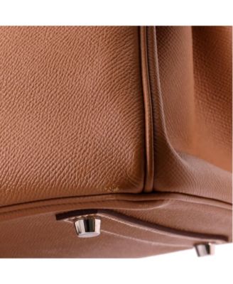 Birkin 35 Handbag Brown Epsom with Palladium Hardware