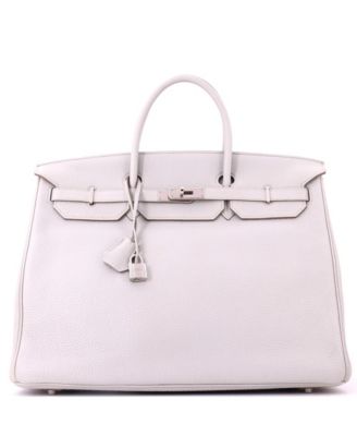 Birkin 40 Handbag Grey Togo with Palladium Hardware