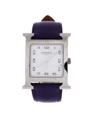 Heure H Quartz Watch in Stainless Steel and Leather 30mm