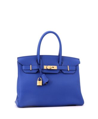 Birkin 30 Handbag Blue Togo with Gold Hardware