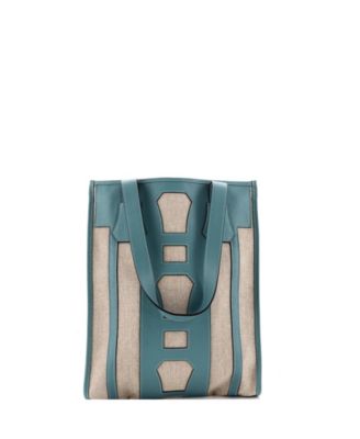 PM Petit H Bell Tote Toile and Leather
