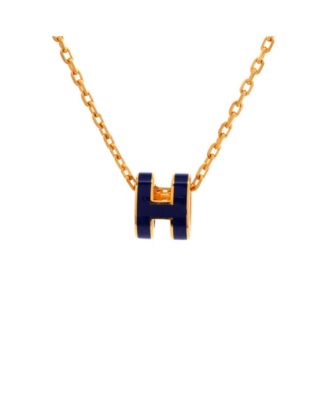Mini Pop H Pendant Chain Necklace Metal and Enamel, 16"