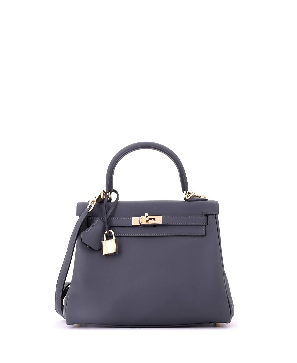Pre-Owned HERMES Kelly 25 Handbag Verso Swift with Permabrass Hardware