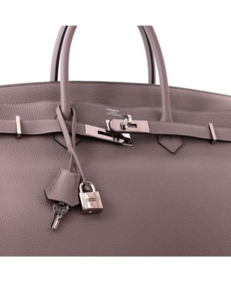 Birkin 40 Handbag Grey Togo with Palladium Hardware