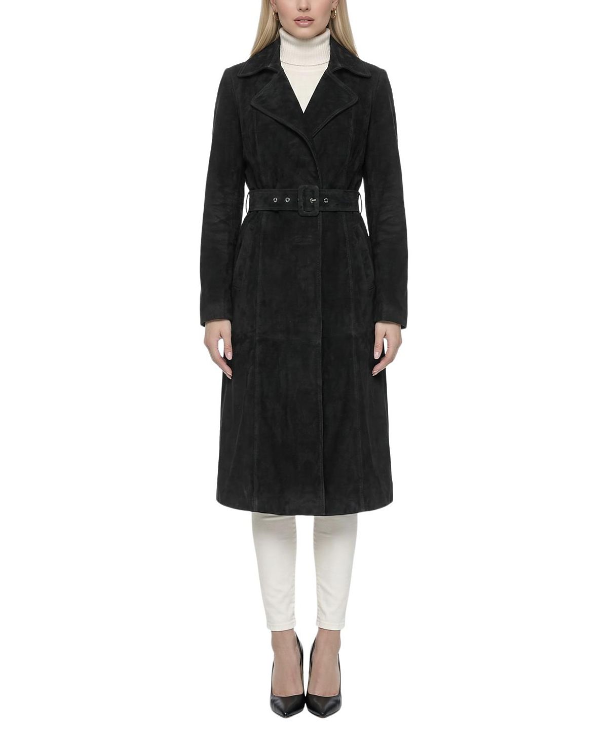 Gorski Metis Suede Belted Trench Coat