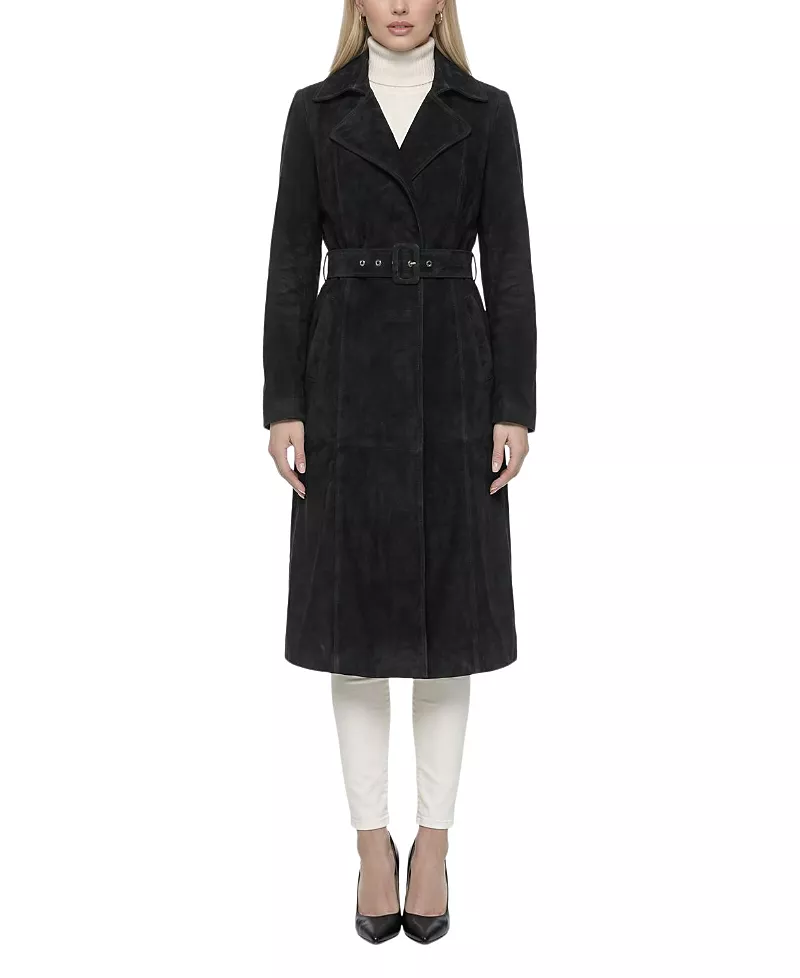 Gorski Metis Suede Belted Trench Coat