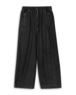 Casual Denim Barrel Jeans in Washed Black
