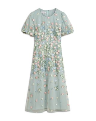 light green vintage dress Chinese Style Vintage Bamboo Leaf and Flower Printed Cheongsam Dress for Women in Light Aqua Green Traditional Color Light Aqua Green / 4XL
