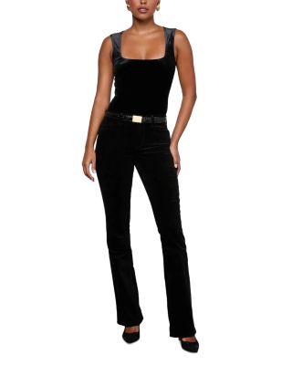 Stevie Velvet High Rise Straight Jeans in Noir