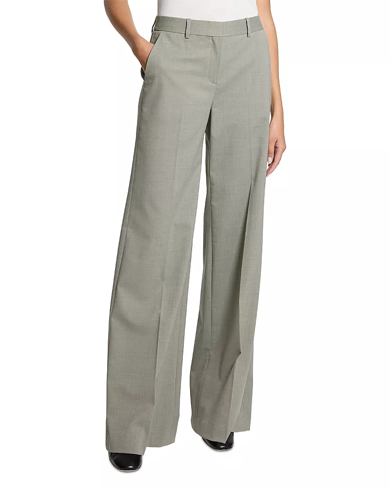 Theory Fluid Flare Pants in Wool Gabardine